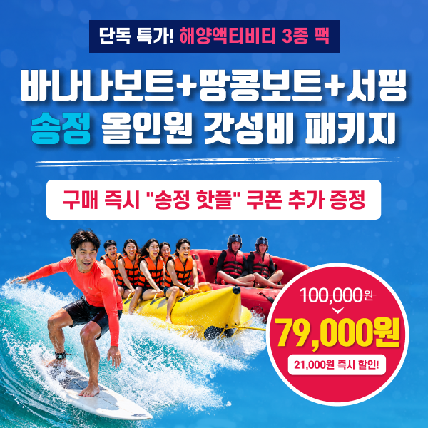 서핑 바나나보트 땅콩보트 3종 패키지